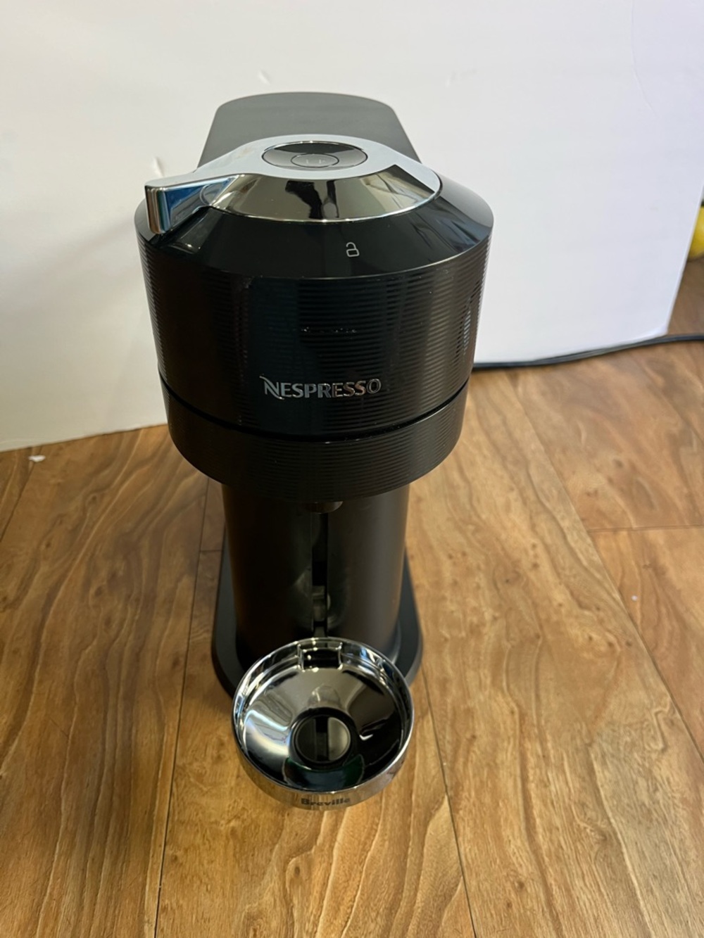 Nespresso Single-Serve Espresso Maker in Black with Chrome Accents